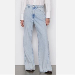 FRAME DENIM Le Baggy Palazzo Wide Leg in Whisper Blue Jeans Pants